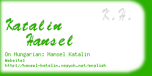 katalin hansel business card